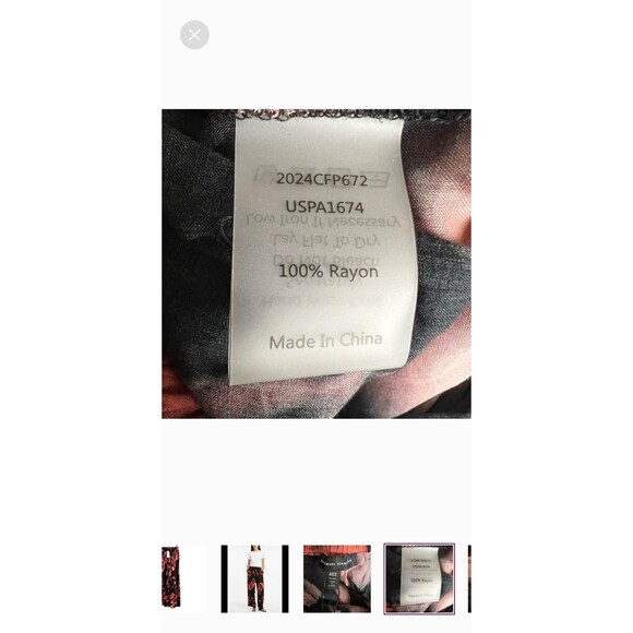 Universal Standard Wide-Leg Rayon Pants Womens Black Floral 4XS Elastic Waist - Picture 4 of 12